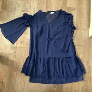 ASOS Fully Lined Shear Navy Dress, Size 12